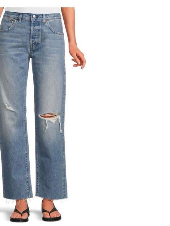 Madewell Denim - Madewell Classic Strait Women’s Light Blue Distressed